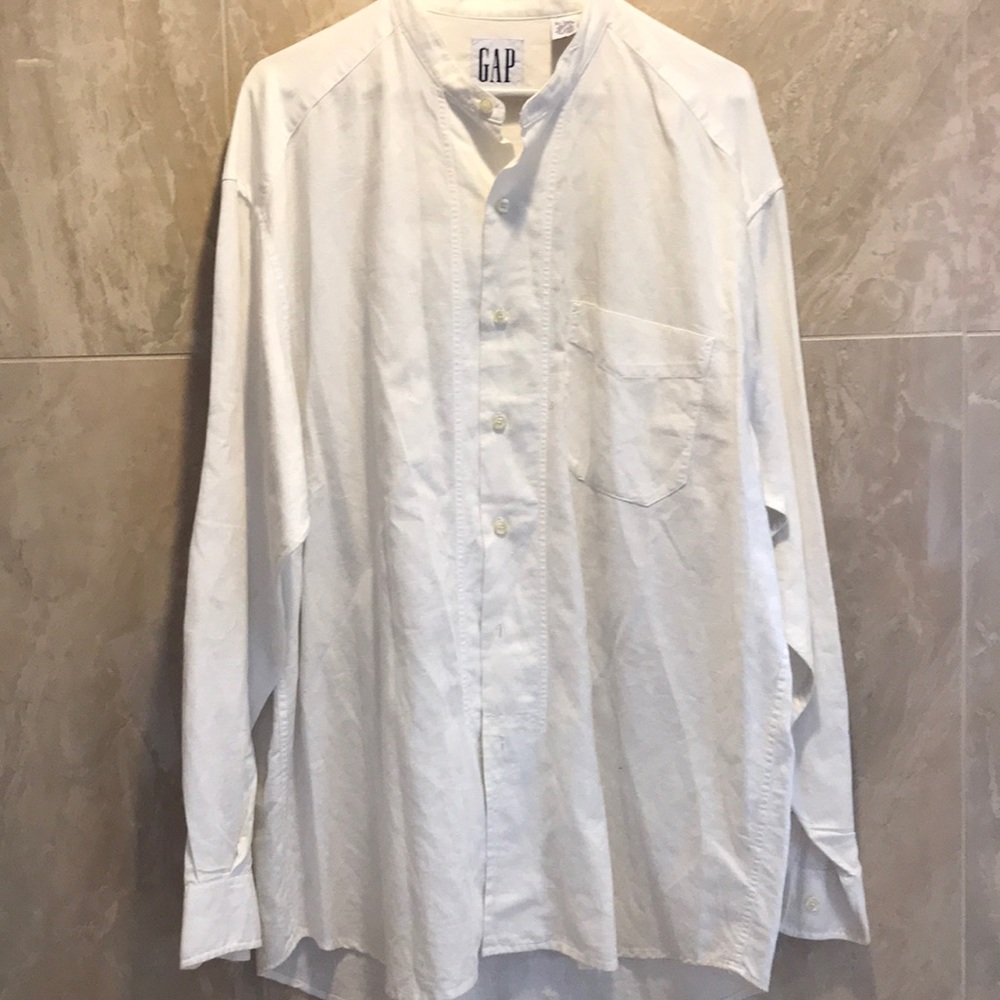 Gap  Chinese collar cotton/ linen long sleeve